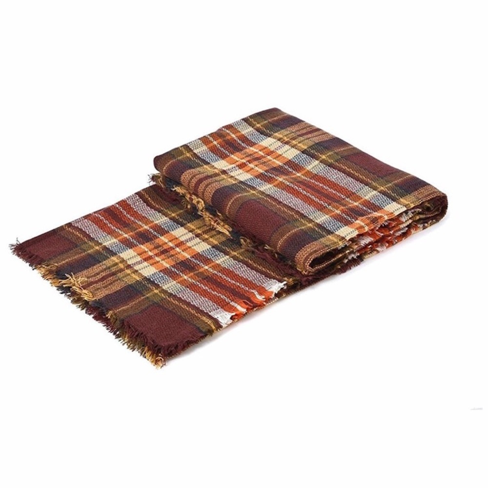 Classic Plaid Blanket Oversized Cozy Scarf - Picture 6 of 7